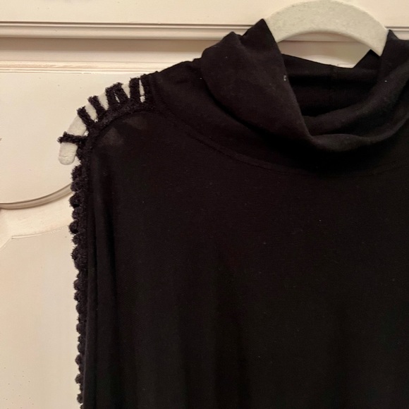 Ella Moss Crisscross Open-Knit-Sleeve Turtleneck Sweater - Picture 3 of 3